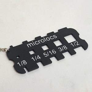 Guía de tallas de Microlocks / Regla de medición de Microlocks para una raya uniforme / Herramienta profesional para el cabello para rastas, SisterLocks y rastas