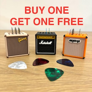Mini Guitar Amp Pick Holder Marshall Gibson Orange Fender