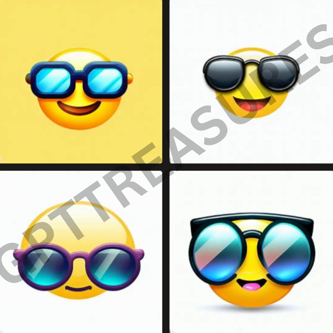 Glasses Emoji PSD and PNG Files Set of 4 Transparent Etsy Canada