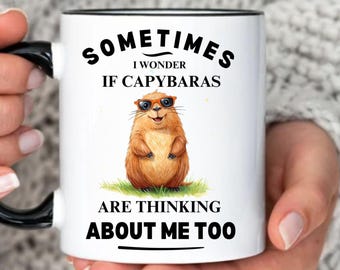 Personalized Capybara Ceramic Coffee Mug, Custom Accent Cup