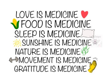 Liefde is medicijn Digitale download PNG-bestand Sublimatie afdrukafbeelding