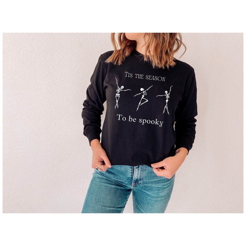 Soft Halloween Tee Shirts,Halloween Long Sleeve T Shirt, Comfort Colors Long Sleeve Tee, Long Sleeves, Gifts For Women, Spooky Season Shirt Printfushion