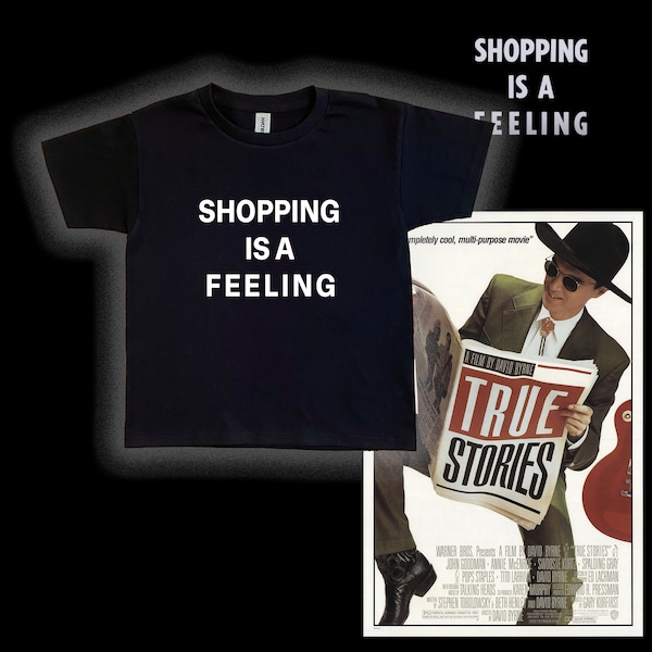 David Byrne True Stories 1986, shopping is a feeling, talking heads shirt, David Byrne shirt, David Byrne movie, stop making sense