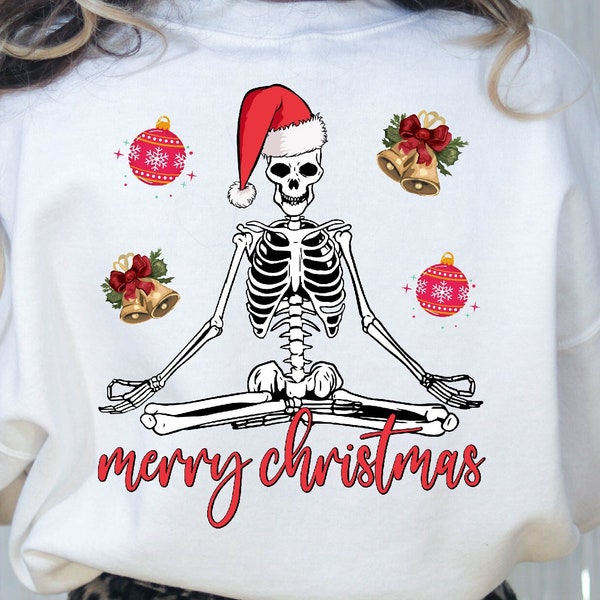 Christmas Skull Png, Merry Christmas Png,Western png,Sublimation Design,Small Town Png,Skeleton png,Digital Download,Retro Trendy Grinch png