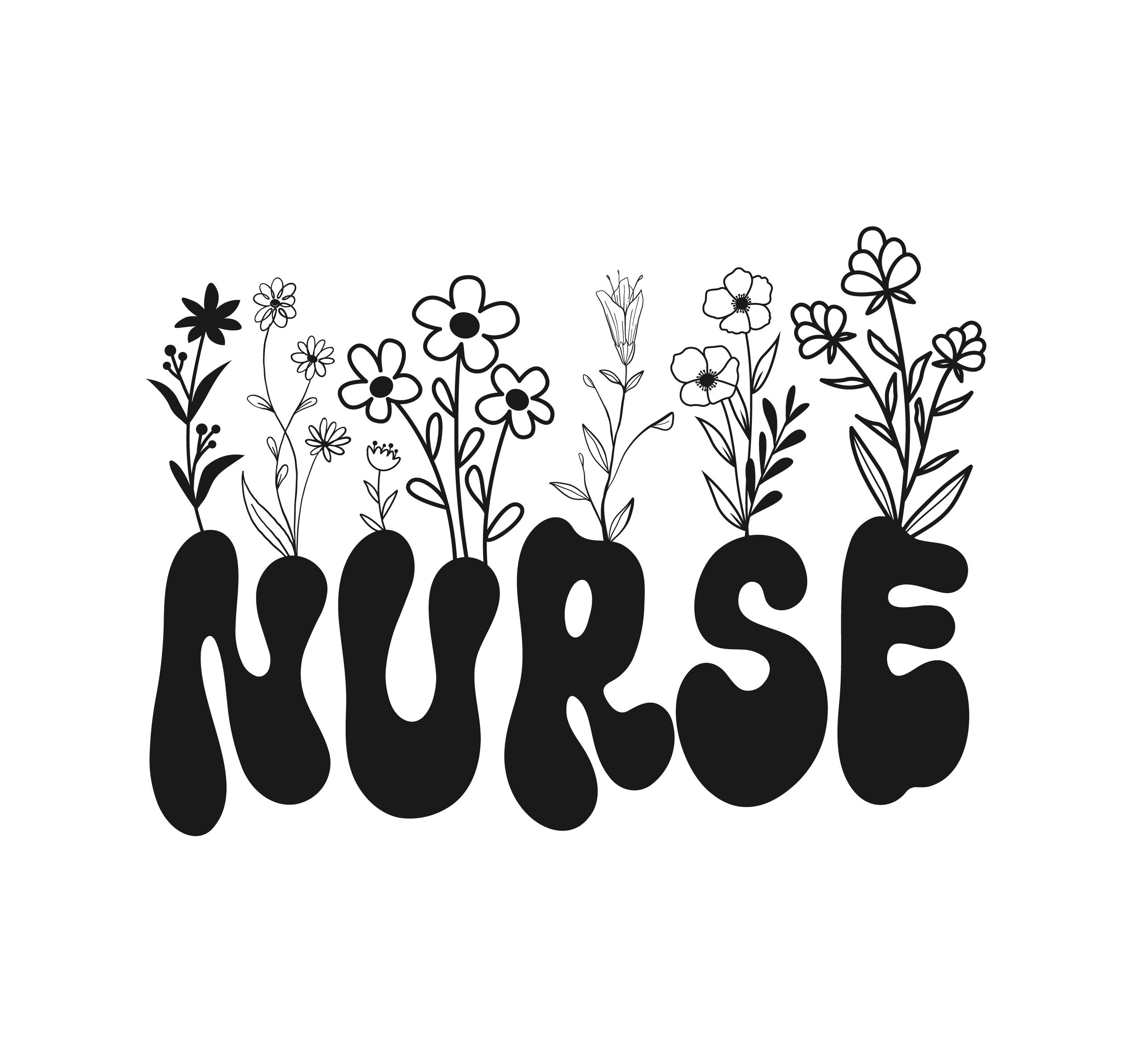 Nurse Svg Nurse Flower Svg Flower Svg Floral Nurse Svg Etsy
