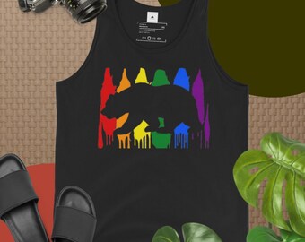 Bear Pride Rainbow Roar Unisex Tank Top