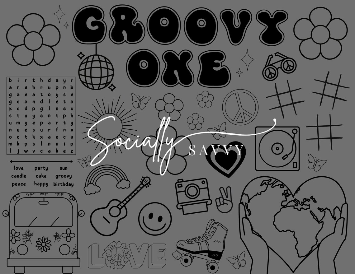 Groovy One Coloring Page - Etsy