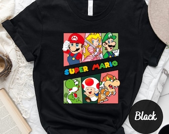 Nintendo Super Mario T-shirt Princess Peach Shirt Vintage Super Mario And Luigi Tee Mario Kid Shirt Nintendo Shirt Disneyland Vacation Trip