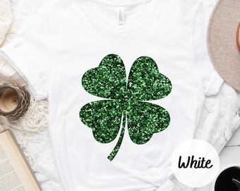Womens st pattys shirt, glitter shamrock tee, st patricks day shirt, womens st paddys, cute st pattys shirt, st pattys women