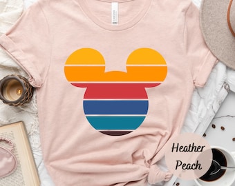 Retro Sunset Mickey Shirt, Colorful Mickey T-Shirt, Magic Kingdom Shirt, Matching Family Travel Shirt, Disneyland, Disneyworld, Minnie Mouse