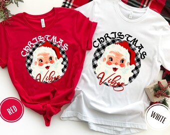Retro Santa Shirt, Christmas Sweatshirt, Women Christmas Santa Shirts, Cute Vintage Santa Shirt, Classic Christmas Shirt, Christmas Pullover