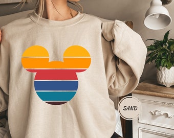 Retro Sunset Mickey Sweatshirt, Colorful Mickey T-Shirt, Magic Kingdom Shirt, Matching Family Travel Shirt, Disneyland, Disneyworld