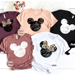 Leopard print Minnie and Mickey shirt, Animal Kingdom shirt, women&#39;s Disney shirt, animal print Minnie women&#39;s shirt, unisex fit