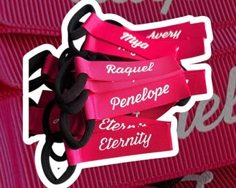 Custom Glitter Pom Tags | Personalized Cheerleader Dance Accessories