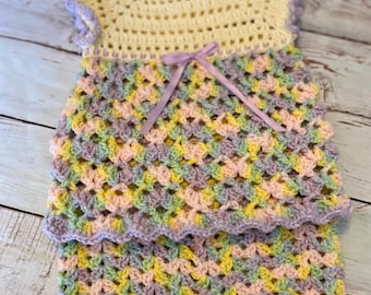 Handmade crochet baby dress