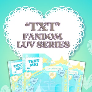 K-Pop Valentines - Série Fandom Luv | Download digital de cartões de Dia dos Namorados em branco recortados | TXT, Tomorrow X Together Ver.