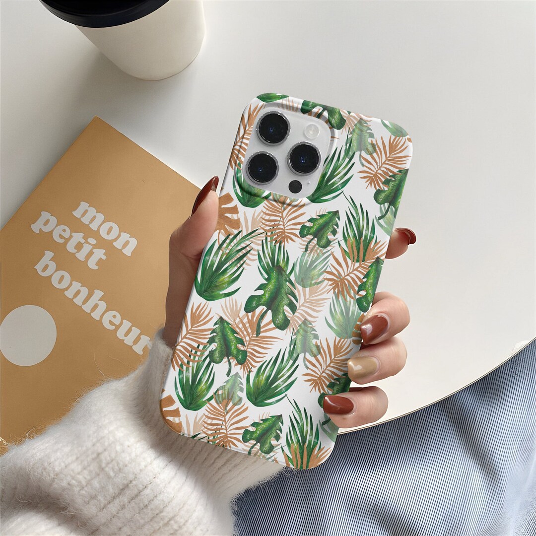 Monstera Leaves Green and Gold Iphone Case Iphone 14 13 12 Etsy