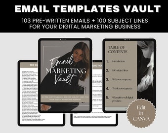 Done for you emails, Email Marketing Guide Templates Digital Marketing Product Business with MRR PLR Ebook Resell Private Label Rights DFY