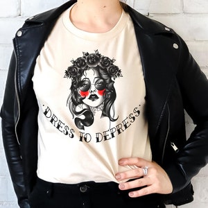 Gothic Dark Humor Tattoo Tee | Rockabilly Pin-Up Girl Shirt | Vintage Retro Fashion