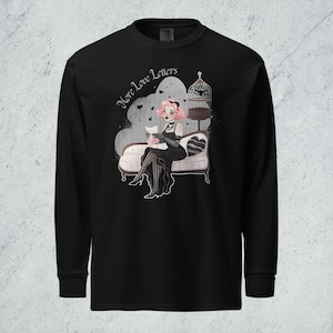 Más cartas de amor - DTF - Camisa de manga larga de peso pesado teñida en prenda - Comfort Colors 6014