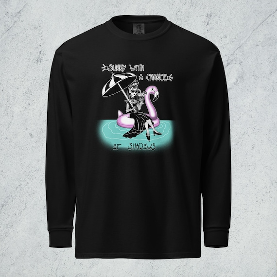 Sunny With a Chance of Shadows | Garment-dyed Heavyweight Long-sleeve Shirt - Comfort Colors