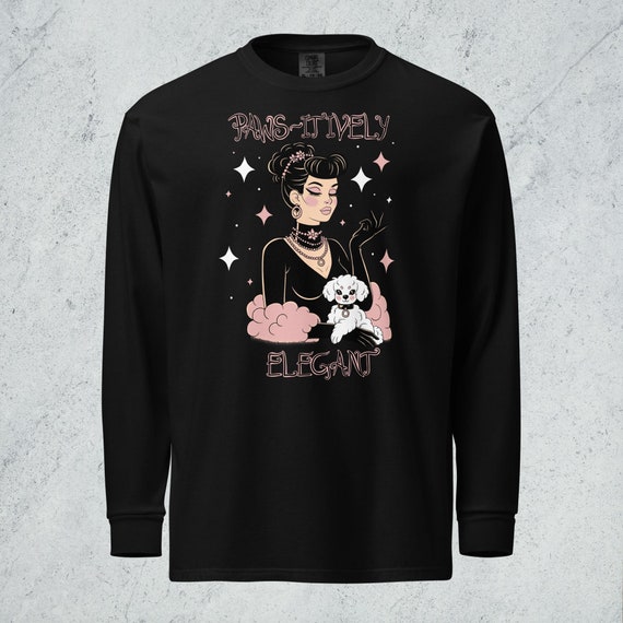 Paws-itively Elegant | Garment-dyed Heavyweight Long-sleeve Shirt - Comfort Colors