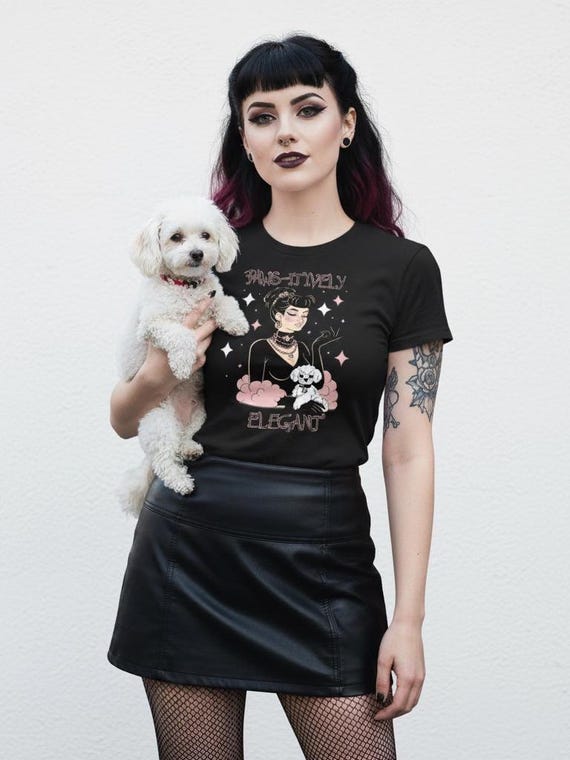 Whimsical Tee |  Paws-itively Elegant | Black T-shirt | Chic Pet Lover's Fashion Shirt | Sugar Tease