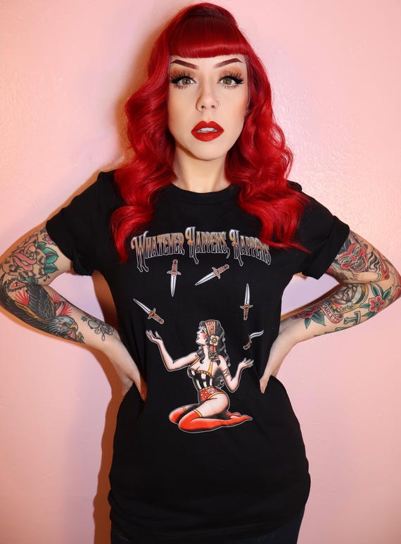 Retro Tattoo Flash T-Shirt: American Traditional Rockabilly Design
