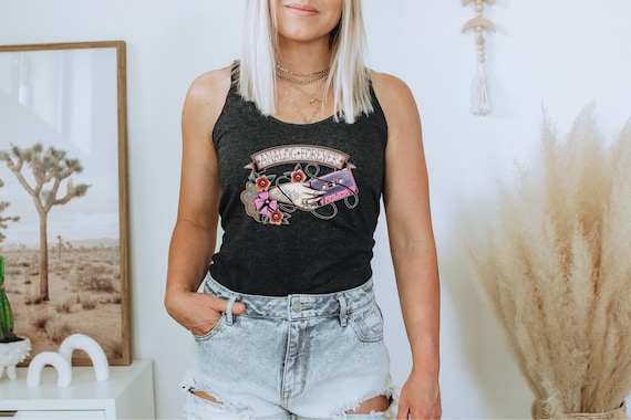 Analog Forever Racerback Tank Top: Faded Look, Raw Edge Seams