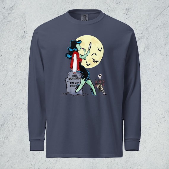 Bella Nightshade, Dead Sexy | Garment-dyed Heavyweight Long-sleeve Shirt - Comfort Colors