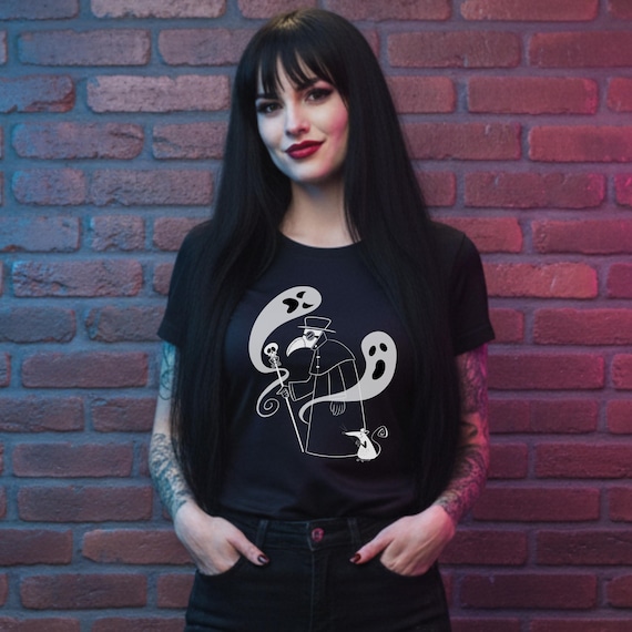 Gothic Plague Doctor T-shirt | Spooky Graphic Tee | "Plagued" Shirt | Dark Aesthetic Art