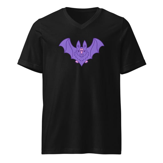 Purple Bat V-Neck T-Shirt