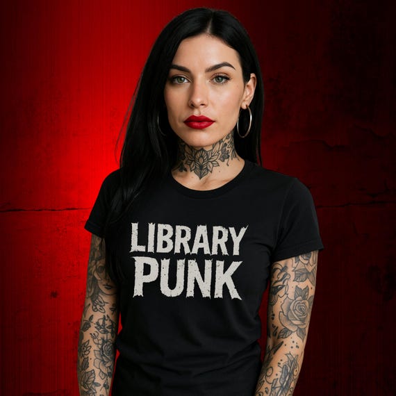 Library Punk Shirt | Book Lover T-Shirt | Dark Academia Tee | Bookworm Graphic Top for Readers