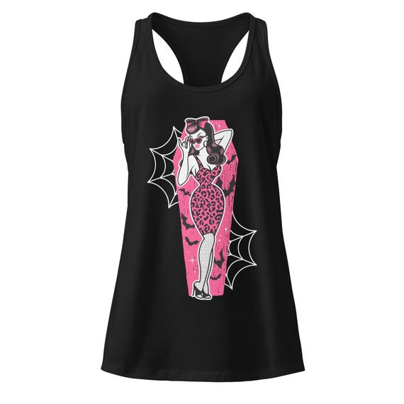 Bat Racerback Tank Top: Fitted Women's Graphic Tee