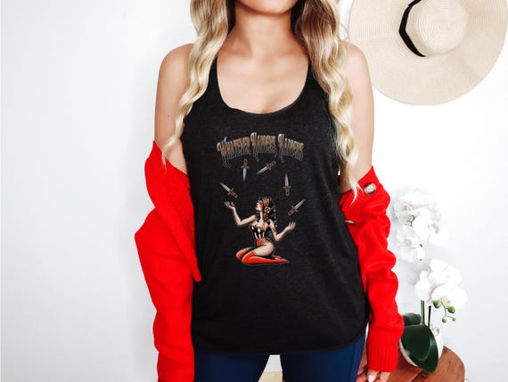 Tattoo Artist Racerback Tank Top: Raw Edge Seams, Faded Look