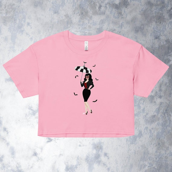 Protection From the Sun: Parasol Vamp, Crop Top; A Spooky Pin-Up Illustration