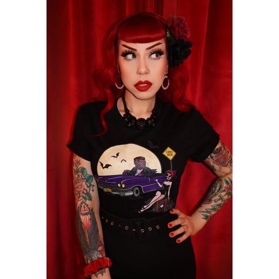 Werewolf and the Pinup, T-Shirt; A Spooky Pin-Up Illustration