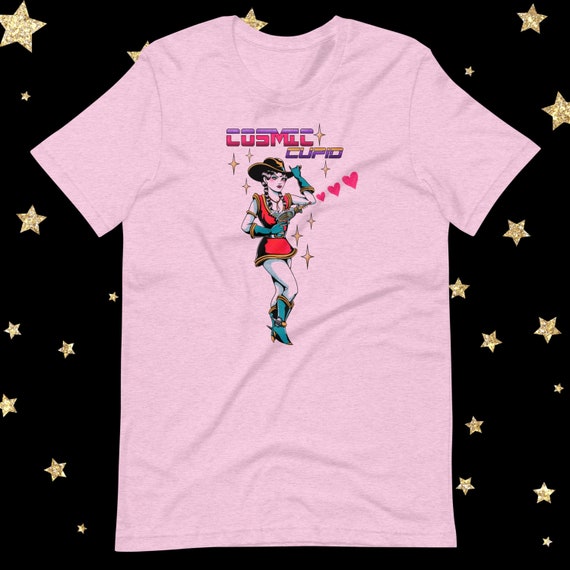 Retro Cosmic Cupid Tee – Space‑Age Love Tattoo | Vintage Valentine Graphic T‑Shirt (Unisex)