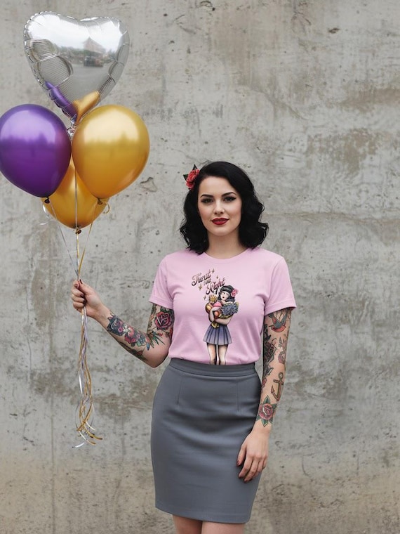 Treat Me Right - American Traditional Tattoo Tee - Retro Rockabilly Pin-Up Flash Design