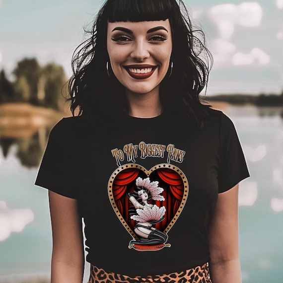 Fan Tattoo Shirt | American Traditional Tee | Retro Rockabilly Top | Vintage Tattoo Flash Graphic T-Shirt