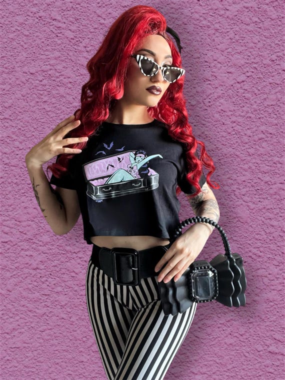 Pastel Goth "Beauty R.I.P." Shirt | Spooky Crop Top | E-Girl Aesthetic | Cute Ghost T-Shirt for Women