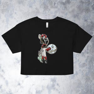 Vintage Inspired Goth Cowgirl: Roping the Moon | Women&#39;s Crop Top | AS Colour 4062