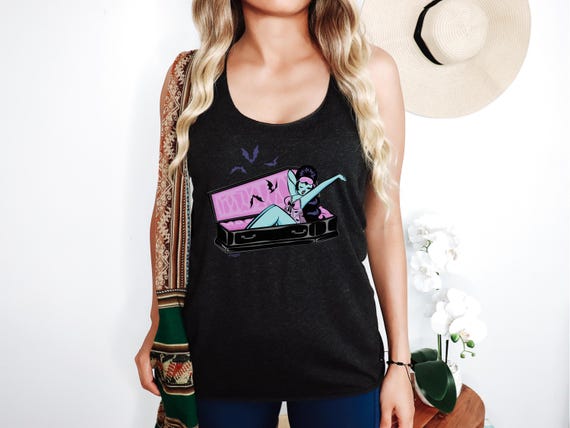 R.I.P. Beauty Racerback Tank: Faded Black, Raw Edge Seams