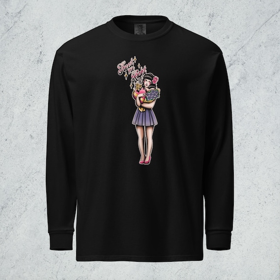 Treat me RIght | Garment-dyed Heavyweight Long-sleeve Shirt - Comfort Colors