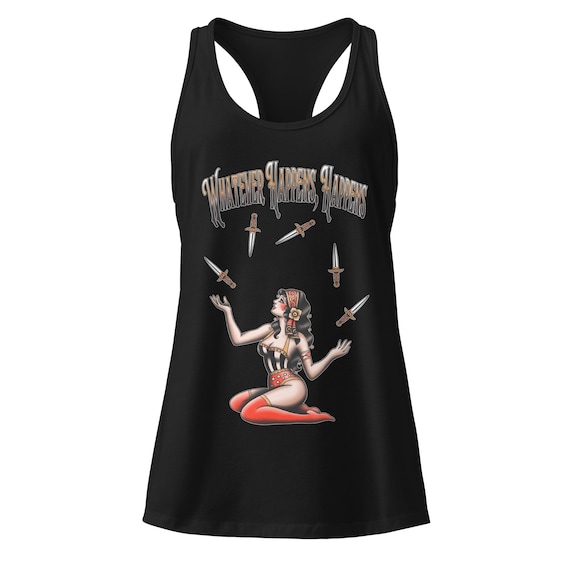 Tattoo Artist Design Racerback Tank Top: Fitted Women's Cotton Blend