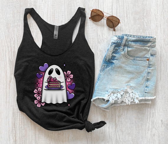 Sweet Ghost Cake Racerback Tank: Spooky Women's Top