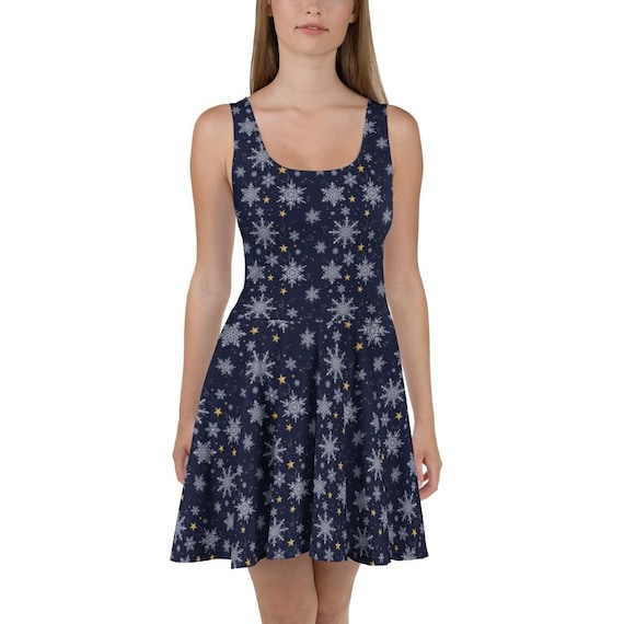 Snow & Stars Christmas Skater Dress