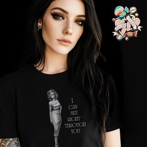 X-Ray Vision Pin-Up Tattoo Tee | Retro Rockabilly Style | Gothic Halloween Fashion