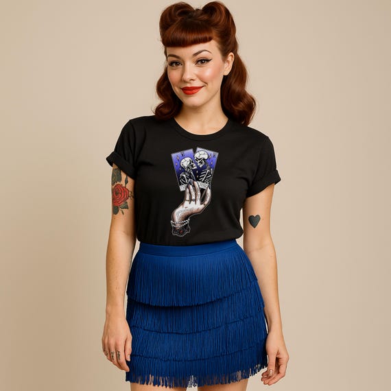 The Lovers Tarot Card Shirt: Retro Tattoo Flash Design