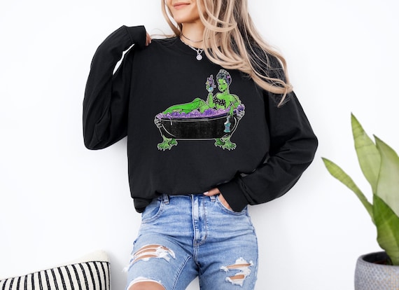 Siren in Suds Long Sleeve Shirt: Monster Bubble Bath Comfort Colors Tee